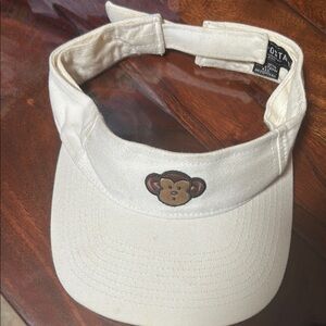 Vintage Cream Monkey Embroidered women’s Visor
